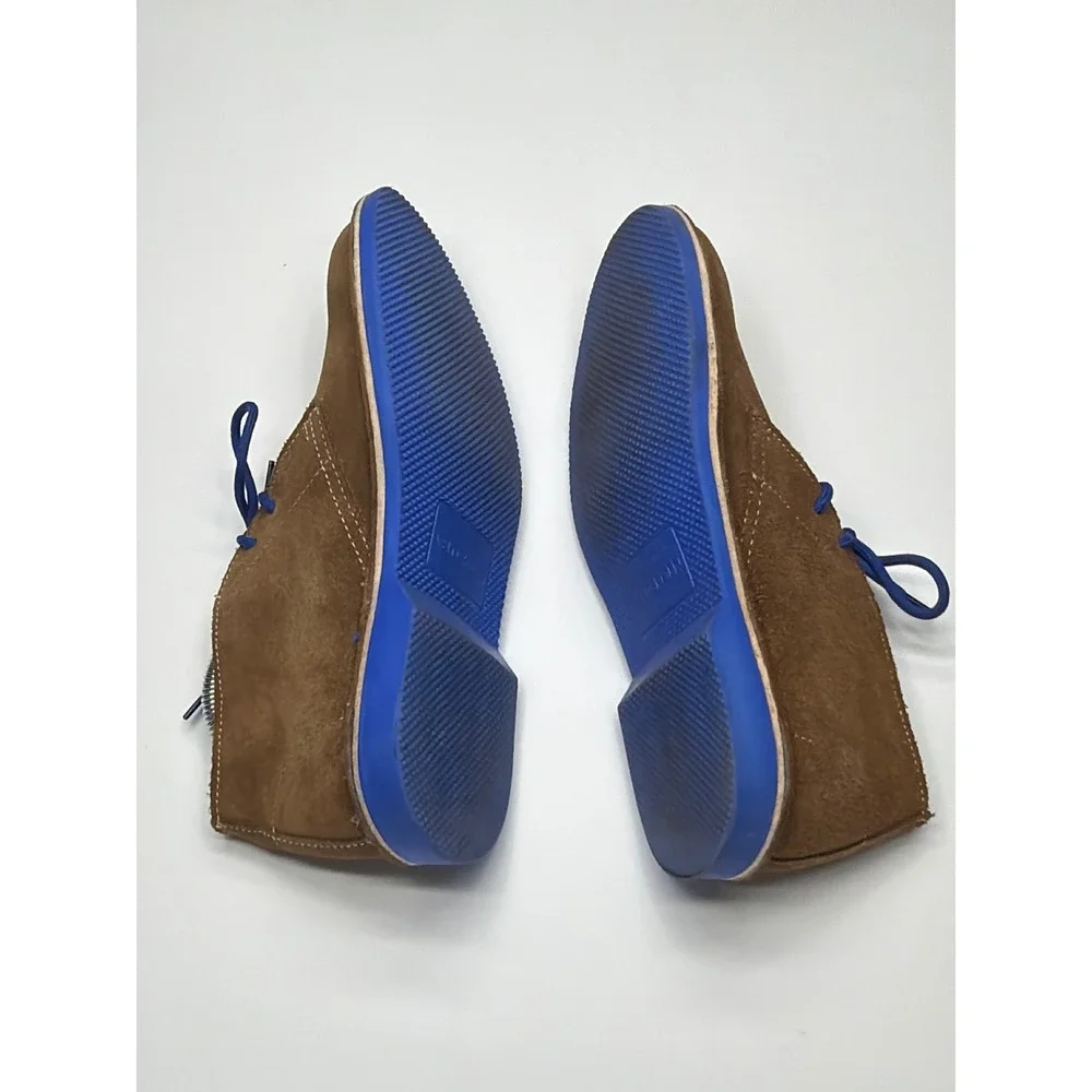 VELDSKOEN Mens Brown Suede Chukka‎ Boots Blue Laces Blue Sole Size US 7.5